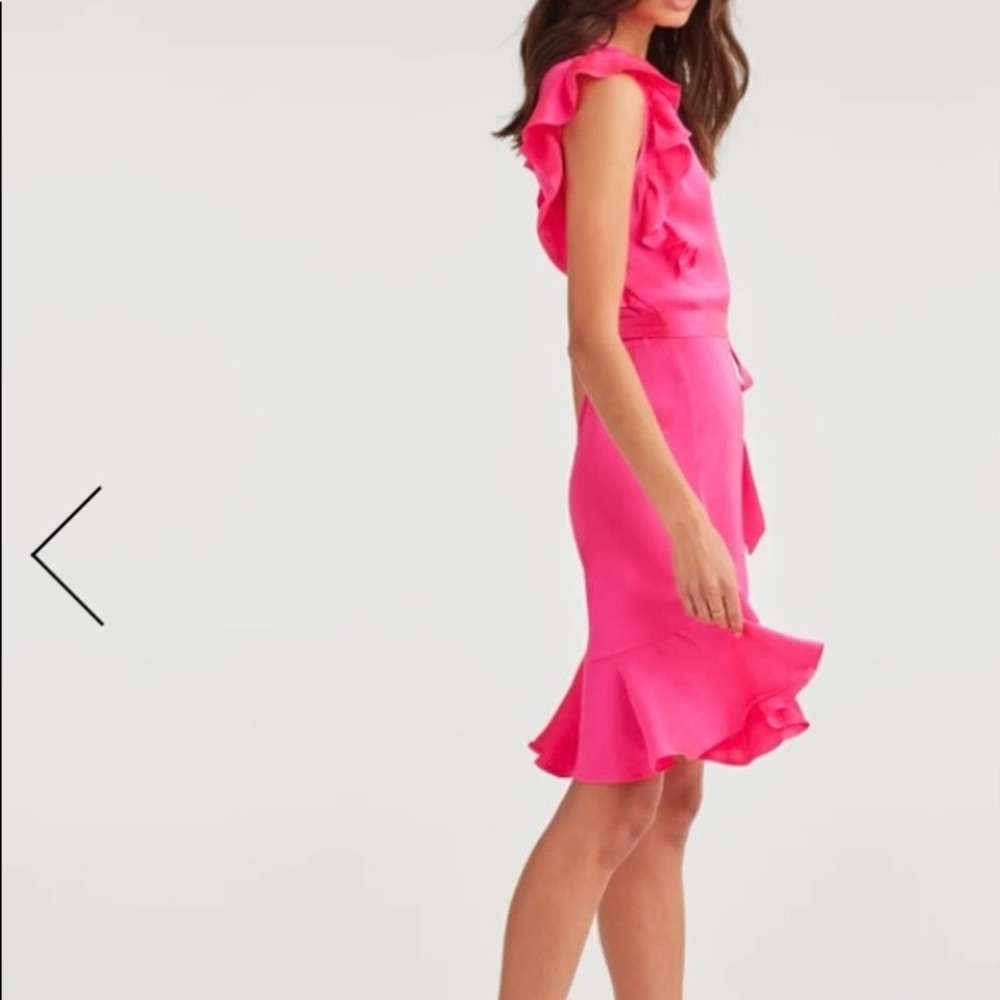 7 of all Mankind  Wrap Dress in Hot Pink size large new with tags